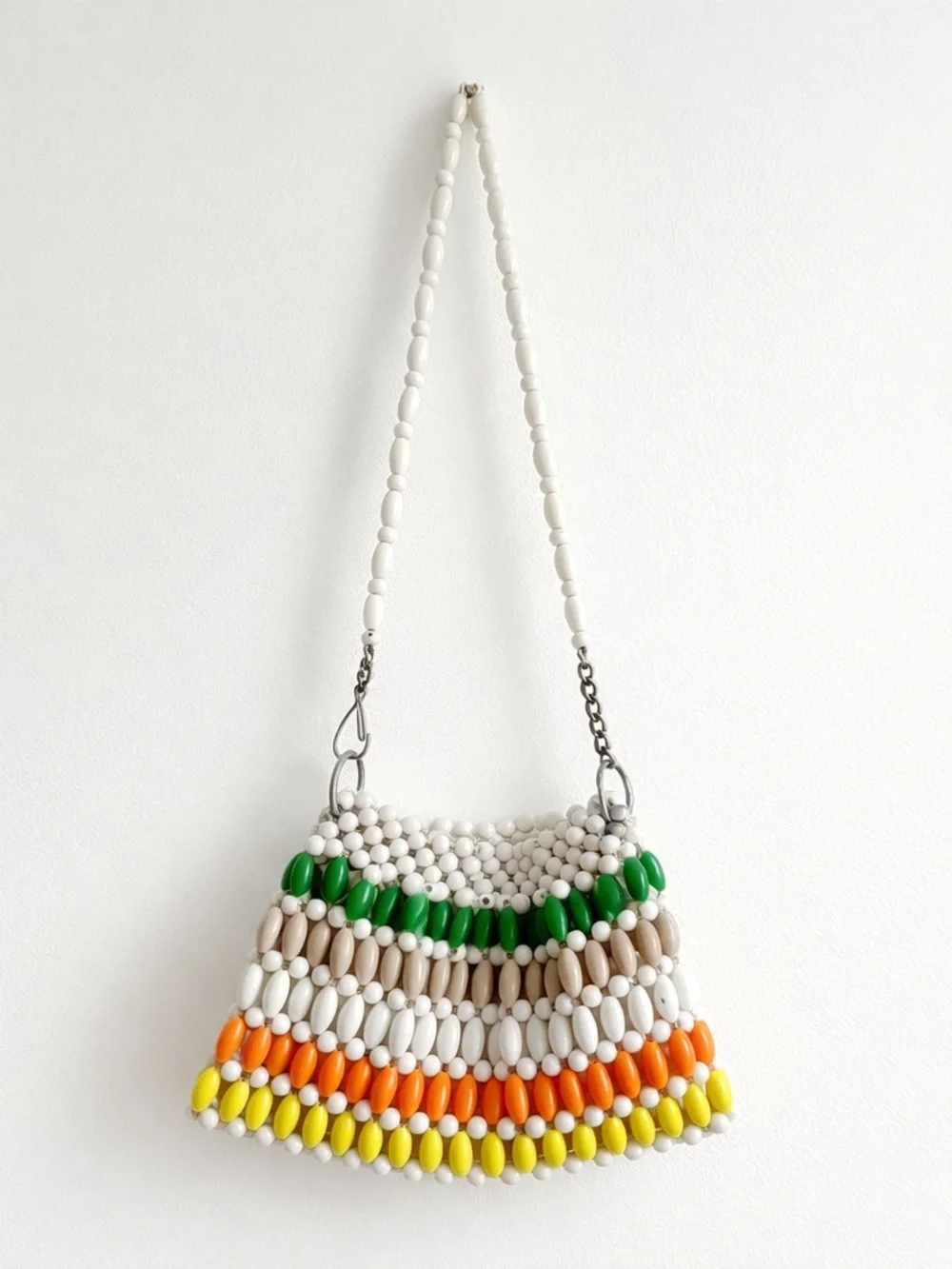 Vintage Safco Beaded Handbag Colorful Bubble Bead Purse 60s Japan Style - Picture 1 of 16